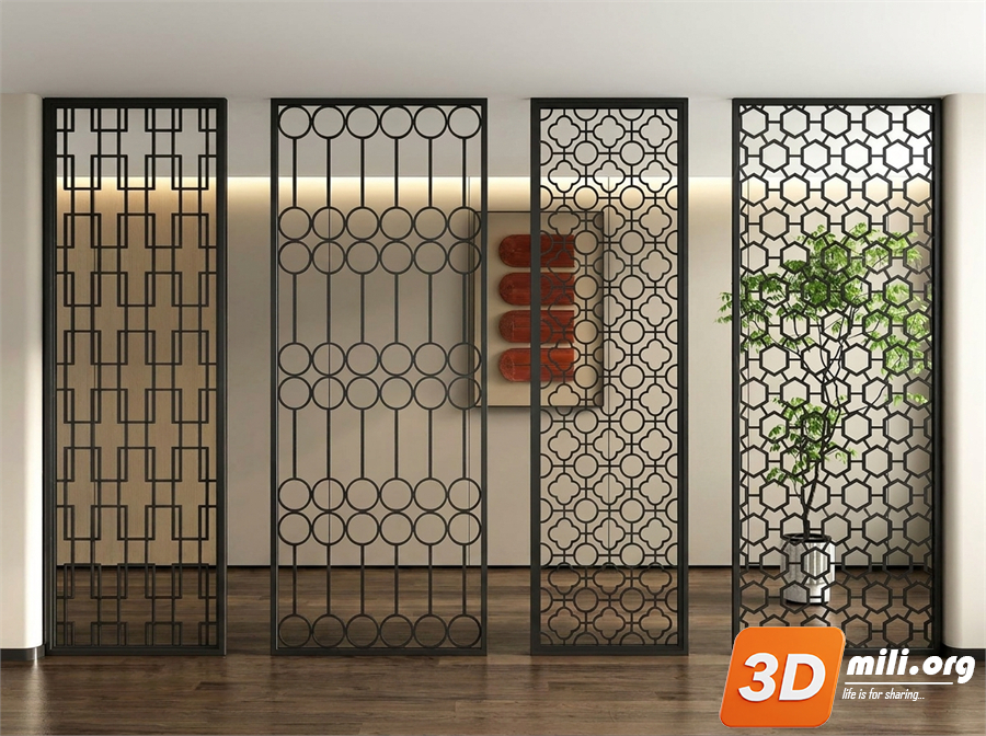 Folding screen Skp Files 